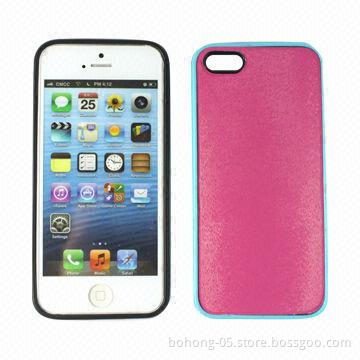 Cases for iPhone 5, Made of PU+PC, TPU + PC Double-sided Leather (Mice)